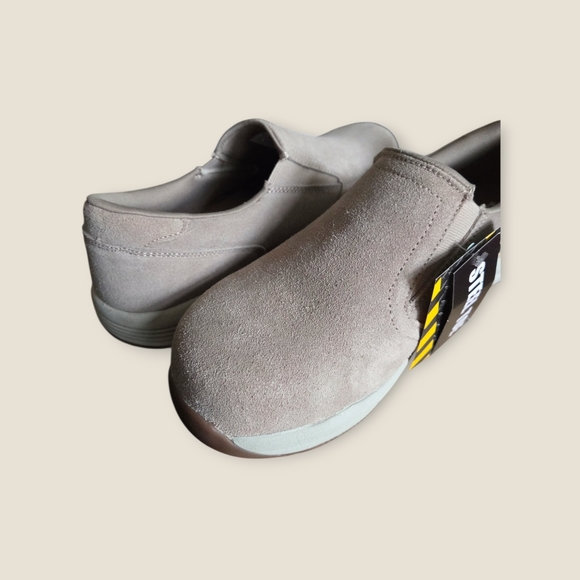 Women's Bazos Tan Suede Steel Toe Loafers Slip On Size 10 - Picture 5 of 6